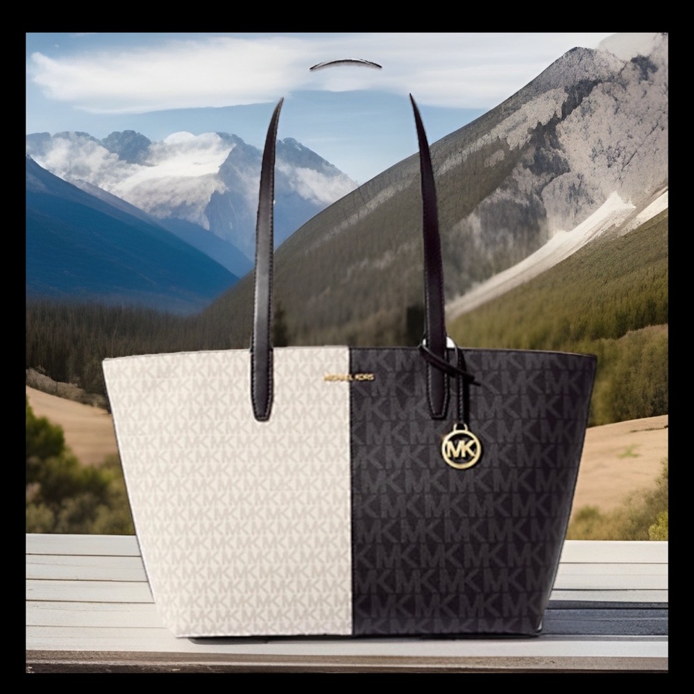 Michael Kors Two-Tone Black and Cream Tote
